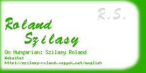 roland szilasy business card